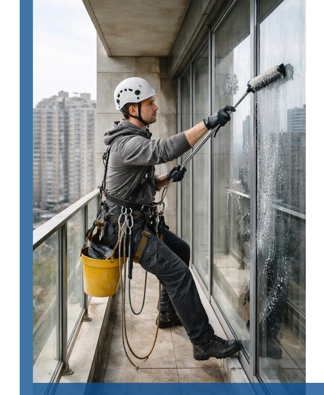 Профессиональная мойка балконного остекления в Реже