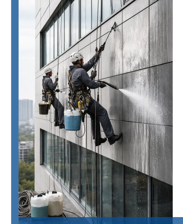 Профессиональная мойка вентилируемых фасадов в Реже