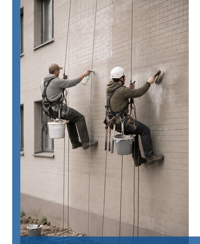 Удаление высолов с фасада зданий в Реже без повреждений и следов