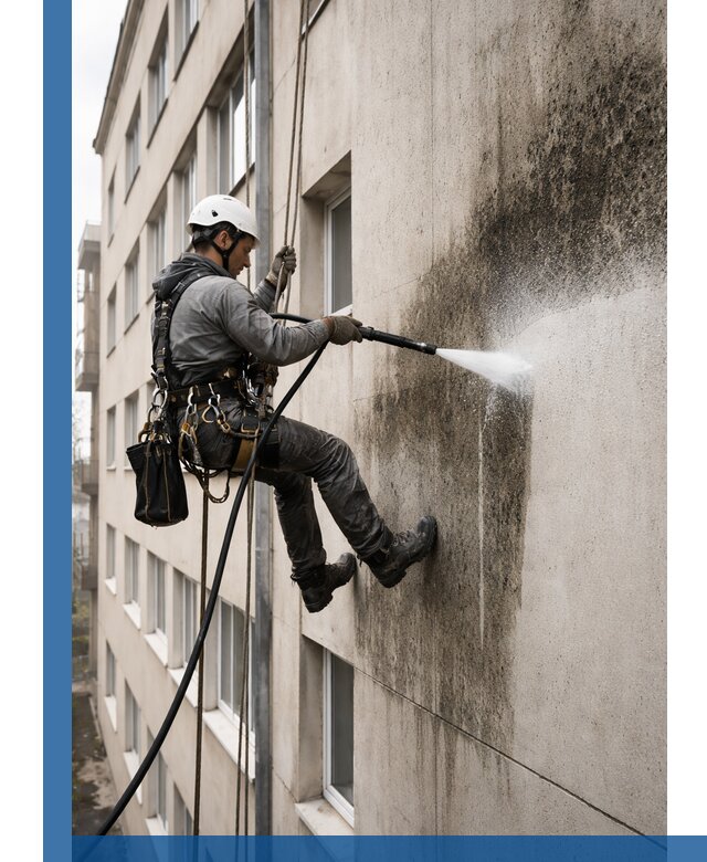 Профессиональная очистка фасадов от плесени в Реже