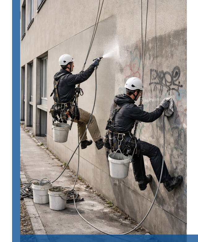 Антиграффити покрытие фасада с защитой от надписей в Реже