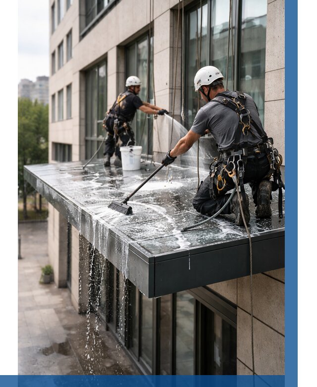 Мойка козырьков и навесов в Реже от 3834 р. | ВЫСОТНИК-Реж