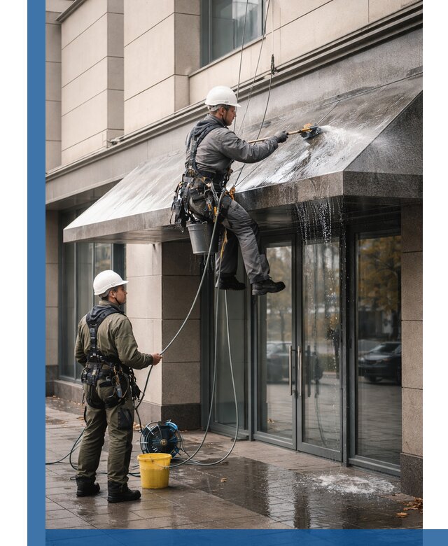 Профессиональная мойка козырьков и навесов в Реже