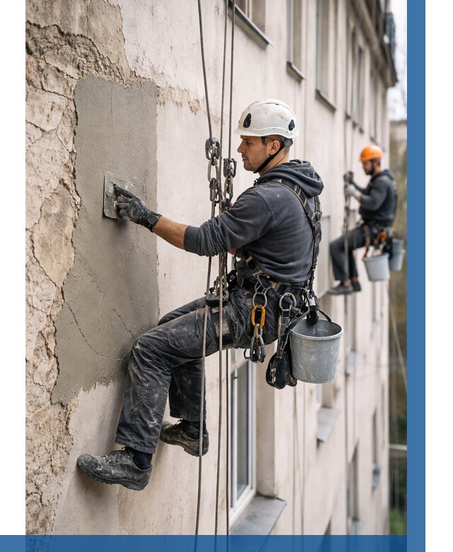 Восстановление штукатурки фасада в Реже от 1314 р. | ВЫСОТНИК-Реж