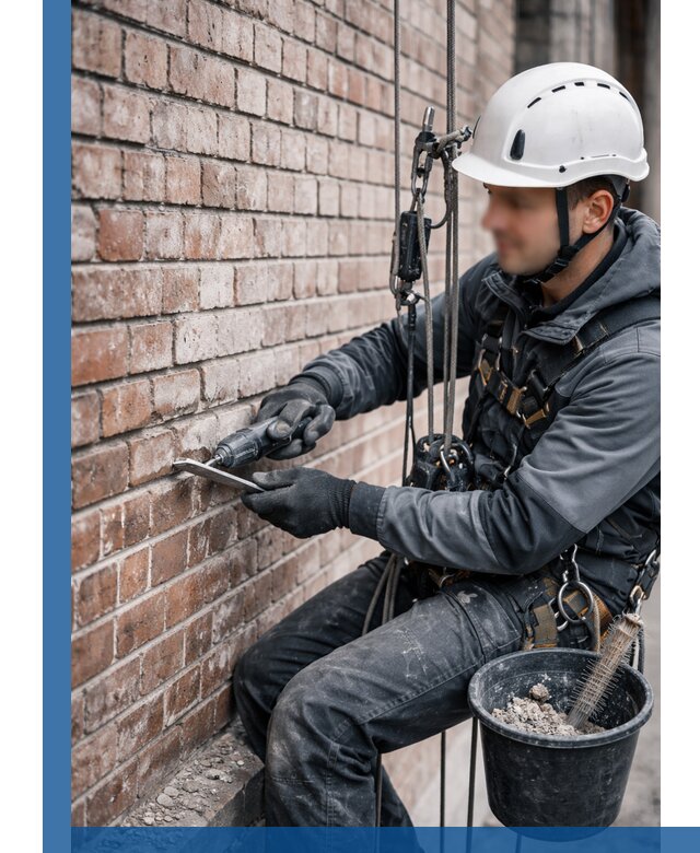 Расшивка кирпичных швов фасадов и стен, ремонт в Реже