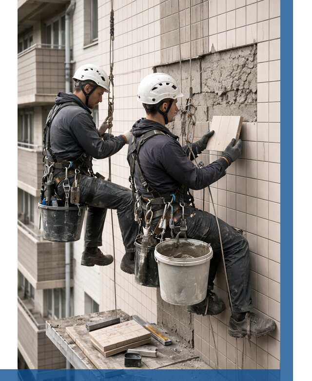 Ремонт облицовки фасада плиткой в Реже от 1972 р. | ВЫСОТНИК-Реж