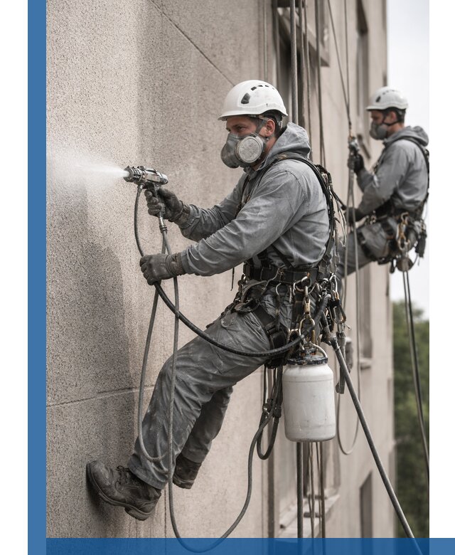 Безвоздушная покраска фасадов зданий в Реже профессионально