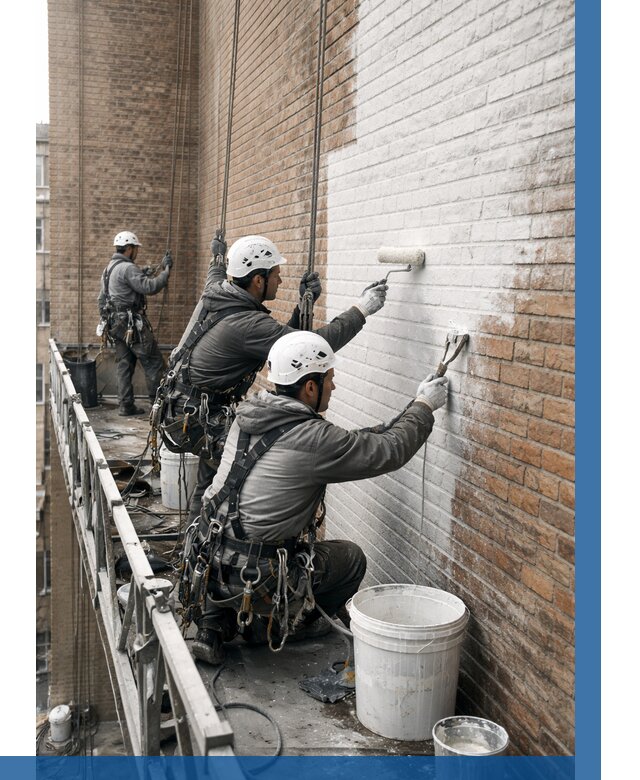 Покраска кирпичного фасада в Реже от 383 р. | ВЫСОТНИК-Реж