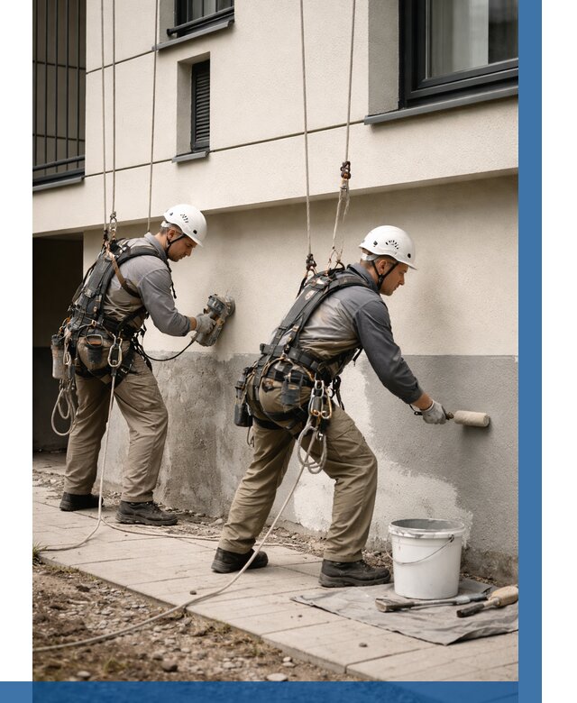 Окраска цоколя здания в Реже от 493 р. под ключ | ВЫСОТНИК-Реж