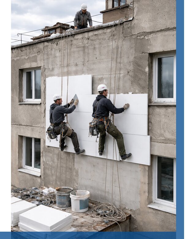 Утепление фасада пенополистиролом в Реже от 1972 р. | ВЫСОТНИК-Реж