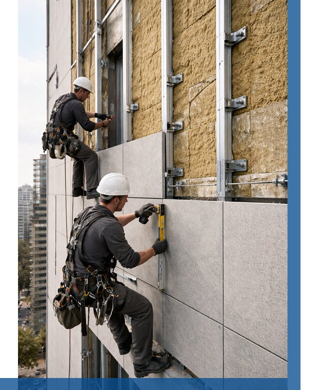 Монтаж вентилируемого фасада в Реже от 3834 р. | ВЫСОТНИК-Реж