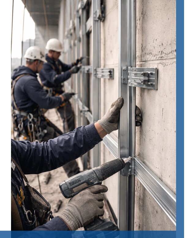 Монтаж подсистемы вентфасада в Реже от 931 р. | ВЫСОТНИК-Реж