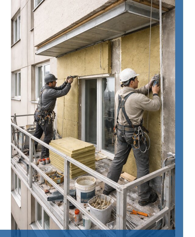 Утепление балкона снаружи в Реже от 1752 р. под ключ ВЫСОТНИК-Реж