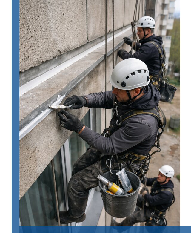 Герметизация примыкания балкона в Реже под ключ с гарантией