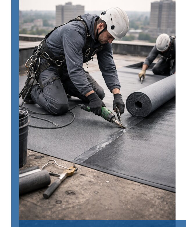 Ремонт мягкой кровли в Реже с выездом промальпинистов