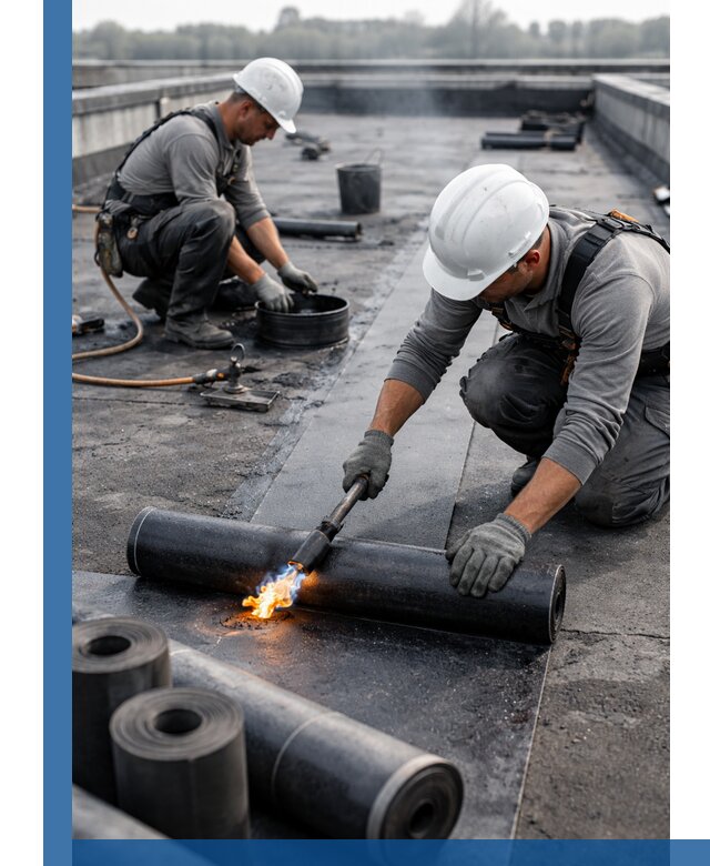 Ремонт рулонной кровли в Реже герметизация и восстановление