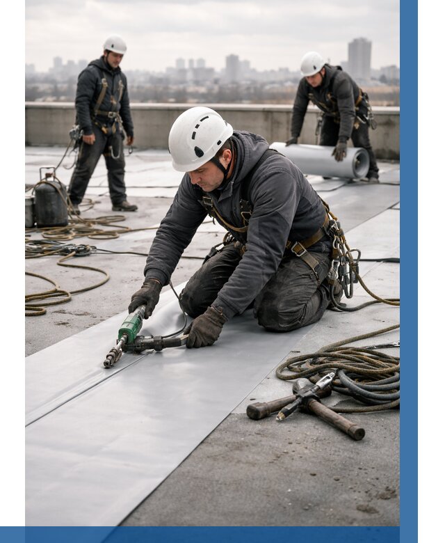 Ремонт мембранной кровли в Реже от 1972 р./м2 | ВЫСОТНИК-Реж