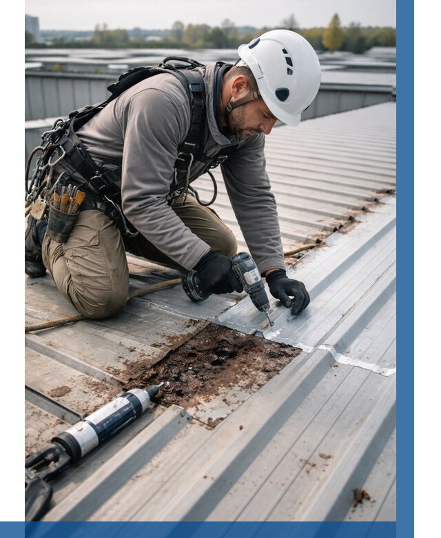 Ремонт профнастила на кровле в Реже от 767 р. | ВЫСОТНИК-Реж