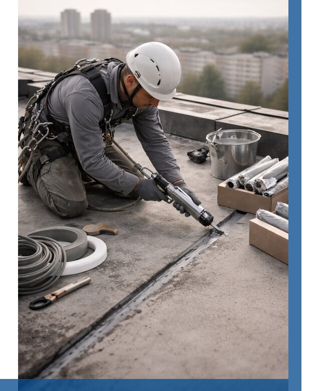 Герметизация швов кровли в Реже от 493 р./м2 | ВЫСОТНИК-Реж