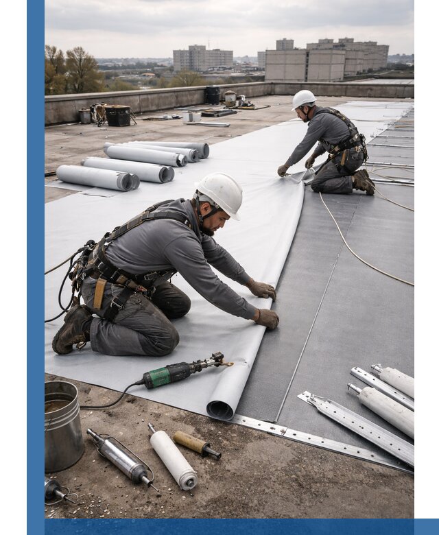 Монтаж мембранной кровли в Реже для промышленных зданий