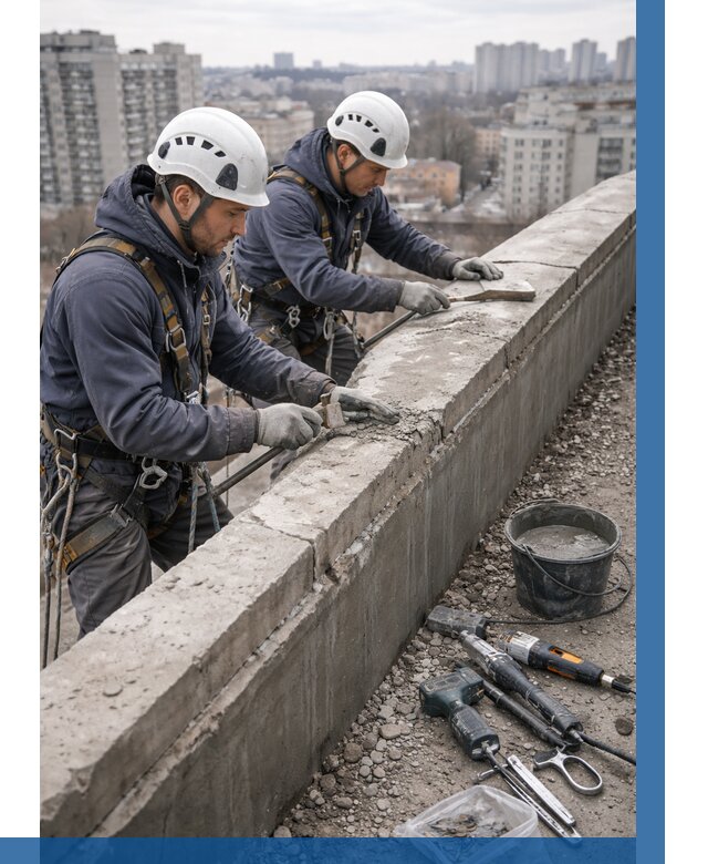 Ремонт парапета на кровле в Реже от 1643 р. | ВЫСОТНИК-Реж