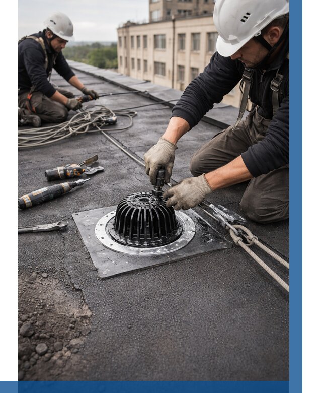 Установка водосточных воронок в Реже цена от 3834 р. | ВЫСОТНИК-Реж