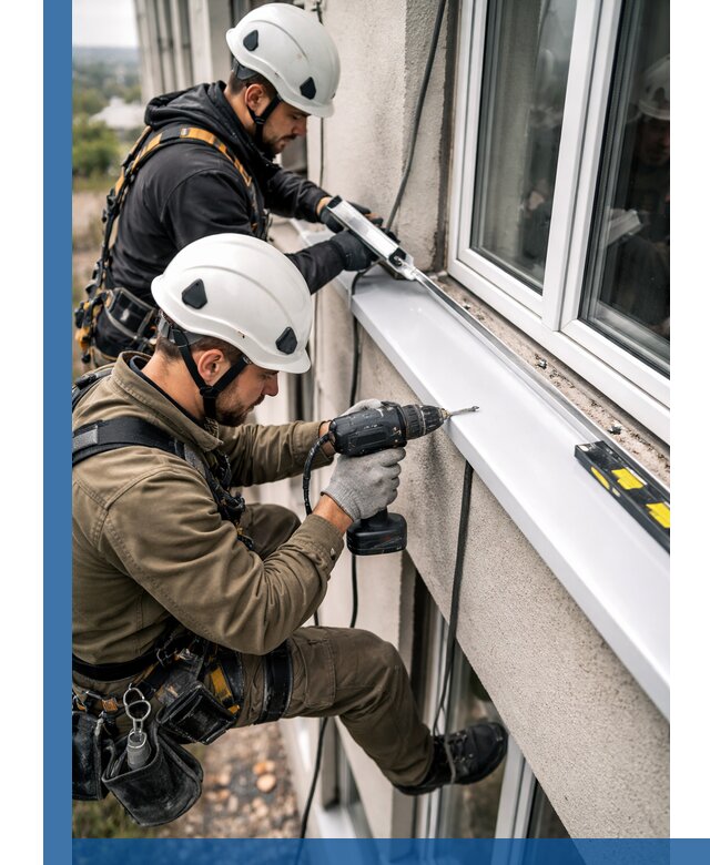 Профессиональный монтаж оконных отливов и отведения воды в Реже