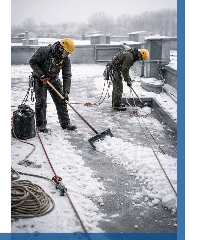 Очистка крыши от снега в Реже от 8215 р. | ВЫСОТНИК-Реж