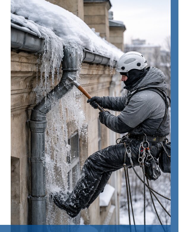 Очистка водостоков от льда в Реже от 3834 р. | ВЫСОТНИК-Реж