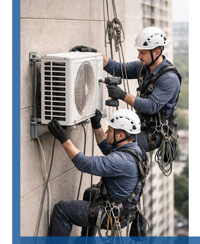 Монтаж внешнего блока кондиционера в Реже установка и крепление