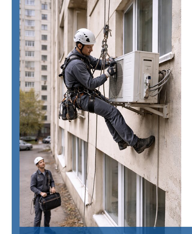 Демонтаж внешнего блока кондиционера в Реже профессионально