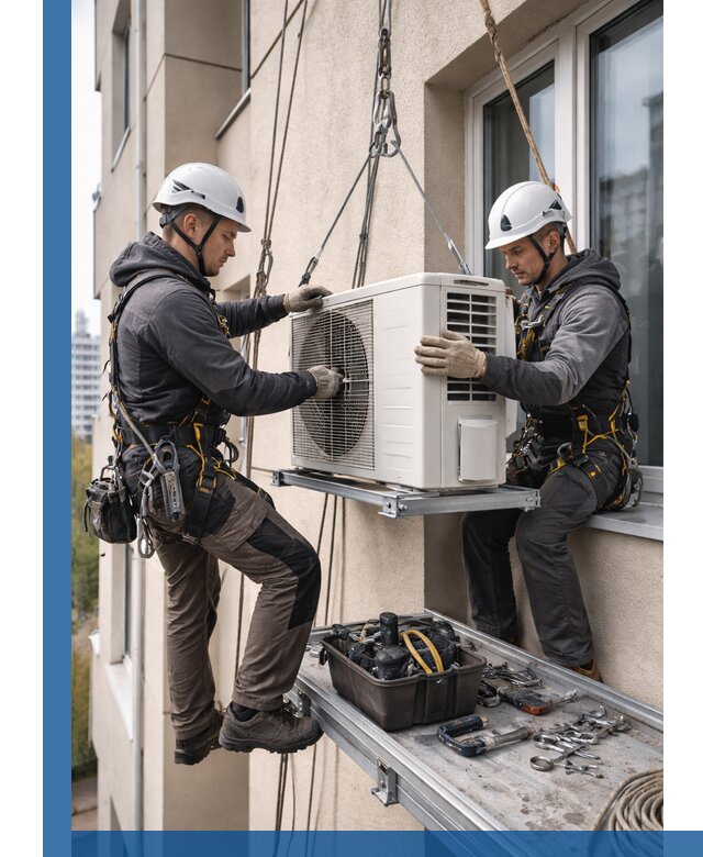 Перенос внешнего блока кондиционера в Реже с монтажом и крепежом