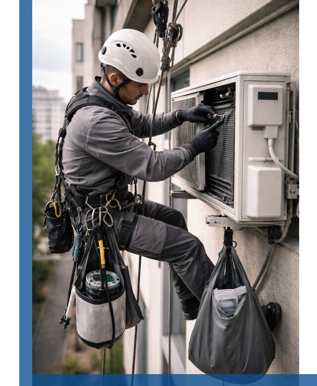 Обслуживание внешнего блока кондиционера в Реже профессионально