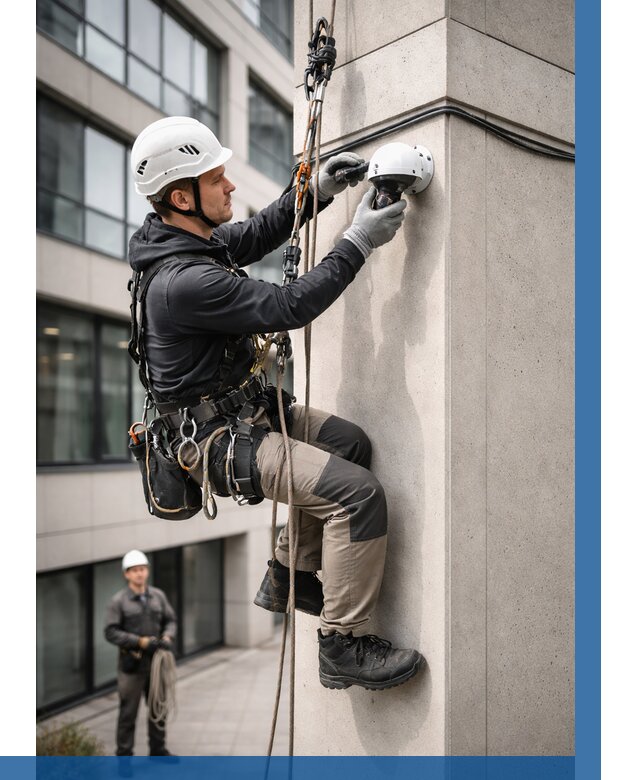 Монтаж камер видеонаблюдения на фасаде в Реже от 9310 р.-ВЫСОТНИК-Реж