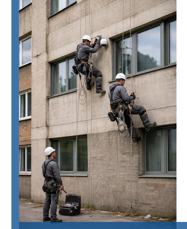 Монтаж фасадных камер видеонаблюдения в Реже под ключ