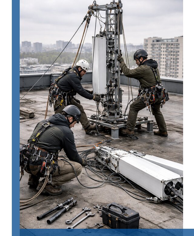 Демонтаж антенн на крыше зданий в Реже с гарантией