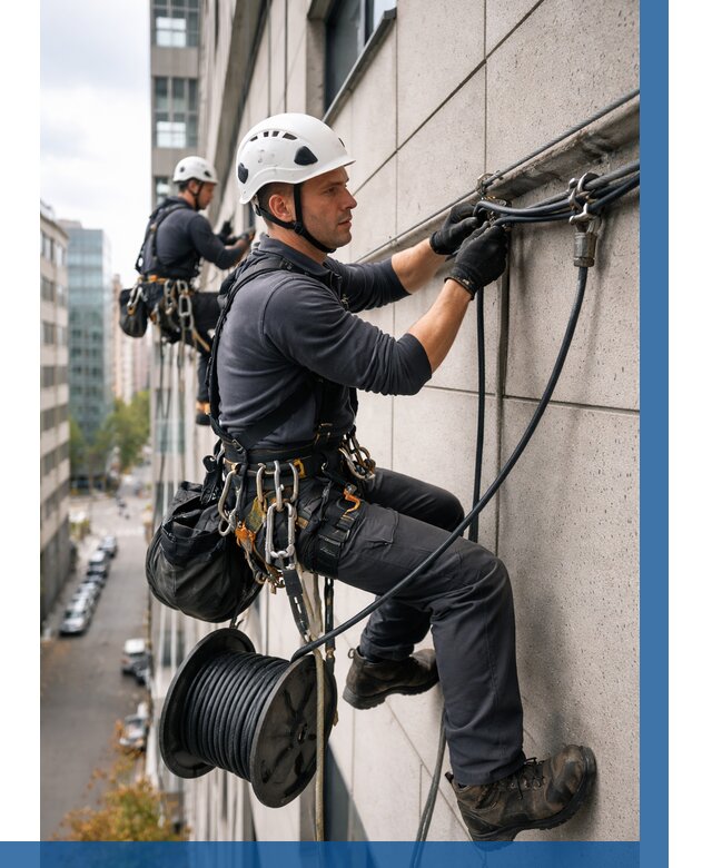 Прокладка кабеля по фасаду в Реже от 383 р. | ВЫСОТНИК-Реж