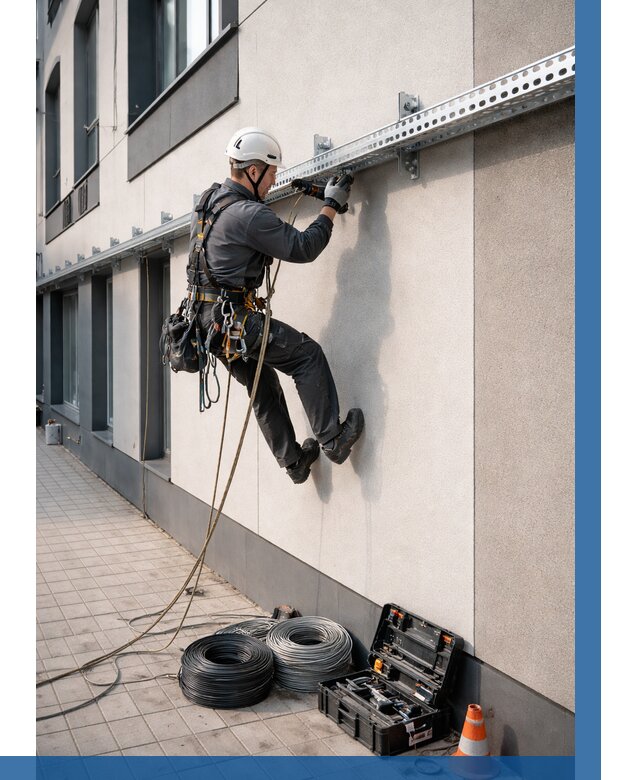 Монтаж кабельных лотков на фасаде в Реже от 1314 р. | ВЫСОТНИК-Реж