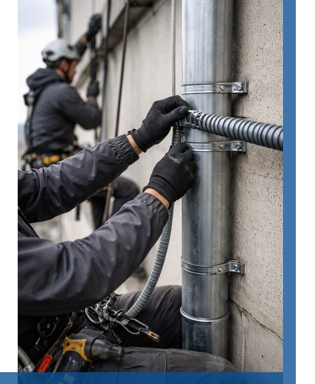 Монтаж гофры для кабеля в Реже от 329 р. | ВЫСОТНИК-Реж