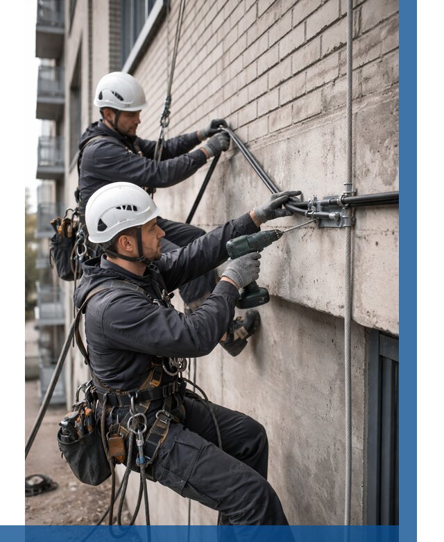 Крепление кабеля на фасаде в Реже от 383 р. | ВЫСОТНИК-Реж