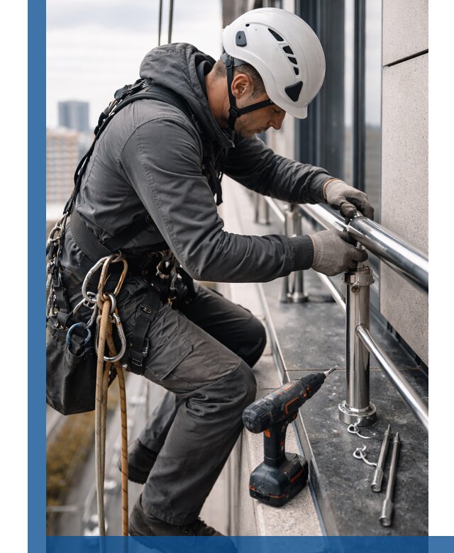 Монтаж ограждений на высоте в Реже для зданий и конструкций