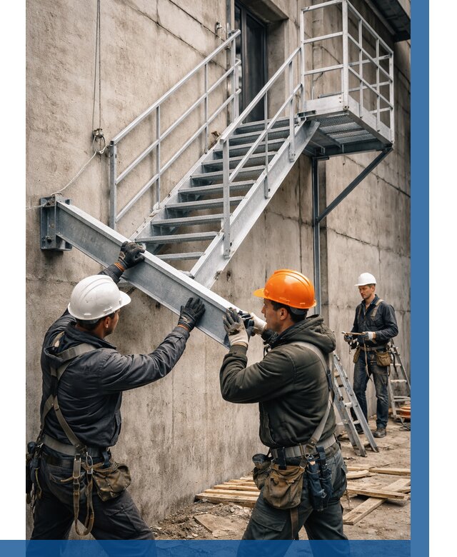 Монтаж металлических лестниц в Реже от 16430 р. | ВЫСОТНИК-Реж