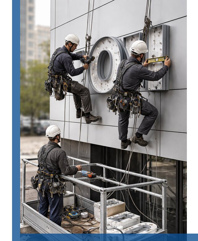 Профессиональный монтаж световых букв в Реже под ключ