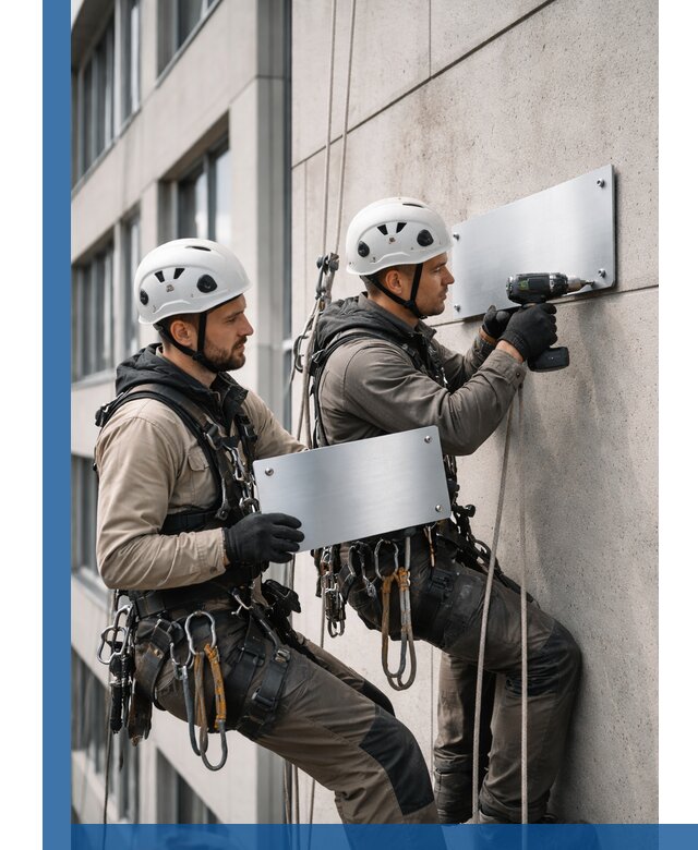 Монтаж табличек и указателей в Реже для зданий и сооружений