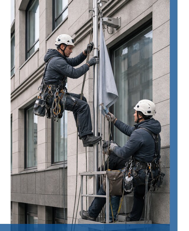 Установка флагов на фасаде в Реже от 4929 р. | ВЫСОТНИК-Реж