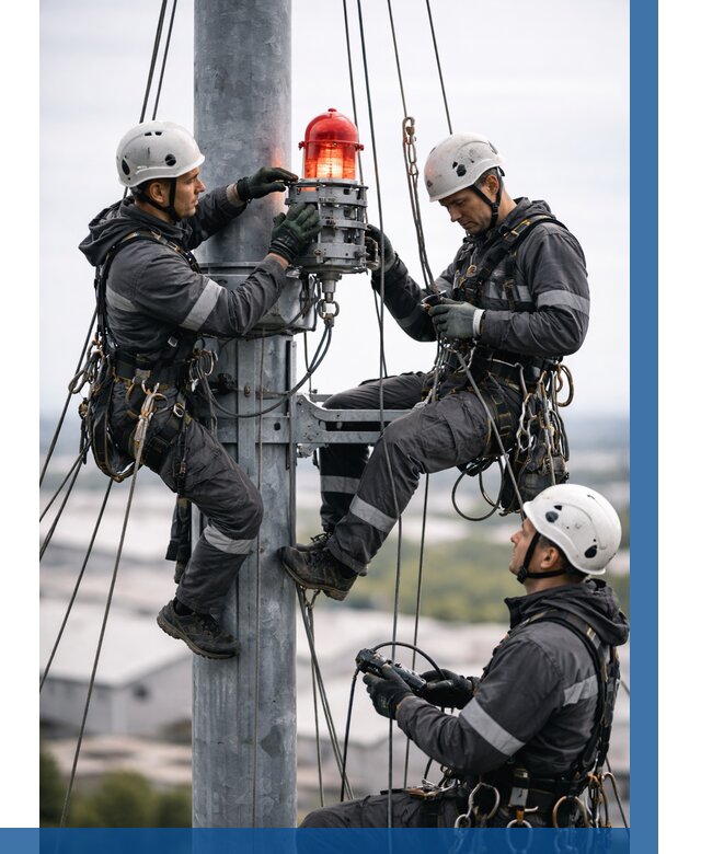 Монтаж заградительных огней в Реже от 9310 р. | ВЫСОТНИК-Реж