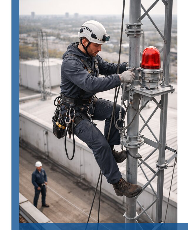 Монтаж заградительных огней и обслуживание объектов в Реже