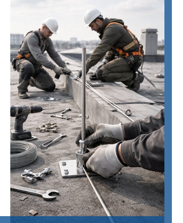 Монтаж молниезащиты на кровле в Реже цена от 27383 р. | ВЫСОТНИК-Реж