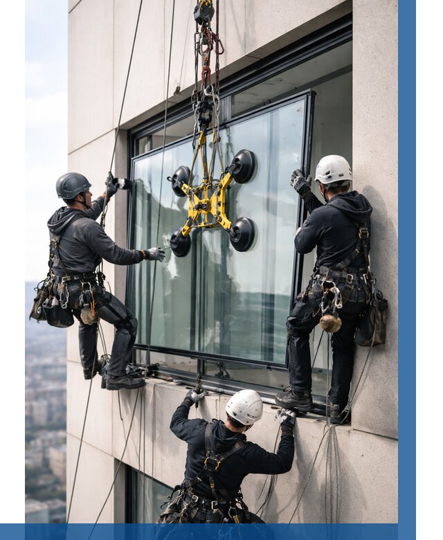 Монтаж стеклопакетов на высоте в Реже от 3505 р. | ВЫСОТНИК-Реж