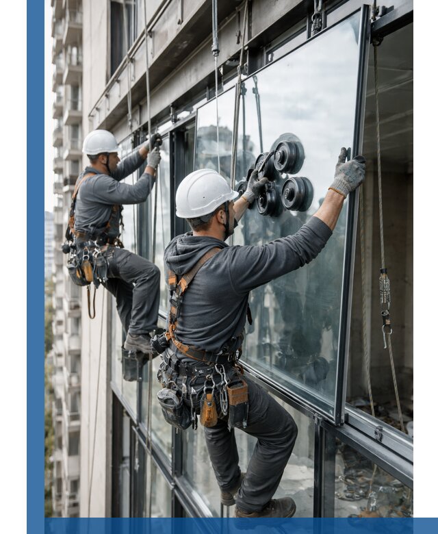 Витражное остекление фасадов и лоджий в Реже под ключ